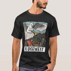 Camiseta Gracioso Gatos Juicio Tarot Card Hombres Mujeres