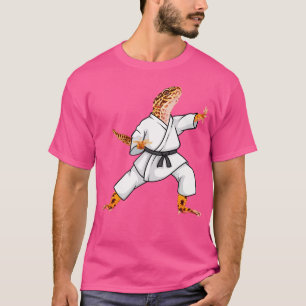 Camiseta Gracioso Gecko leopardo común haciendo Karate Samu