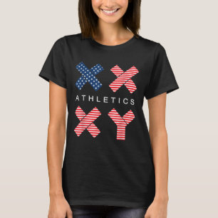 Camiseta Gracioso Género Genética Bandera Estadounidense Xx