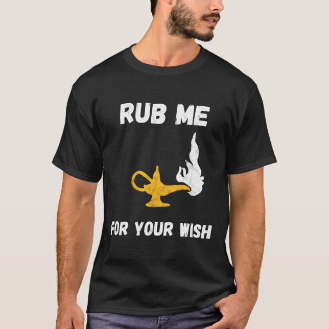 Camiseta Gracioso Genie Lamp Rub Me Desea Aladin Costume (Anverso)