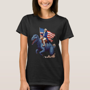 Camiseta Gracioso George Washington Riding A Tyrannosaurus 