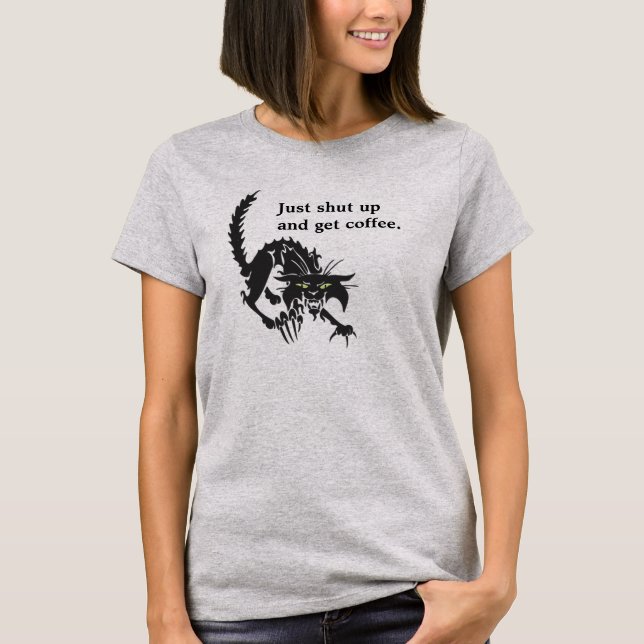 Camiseta Gracioso Get Coffee Cat (Anverso)