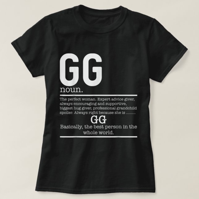 Camiseta Gracioso GG Definición Abuela Día de la Madre Rega (Diseño del anverso)