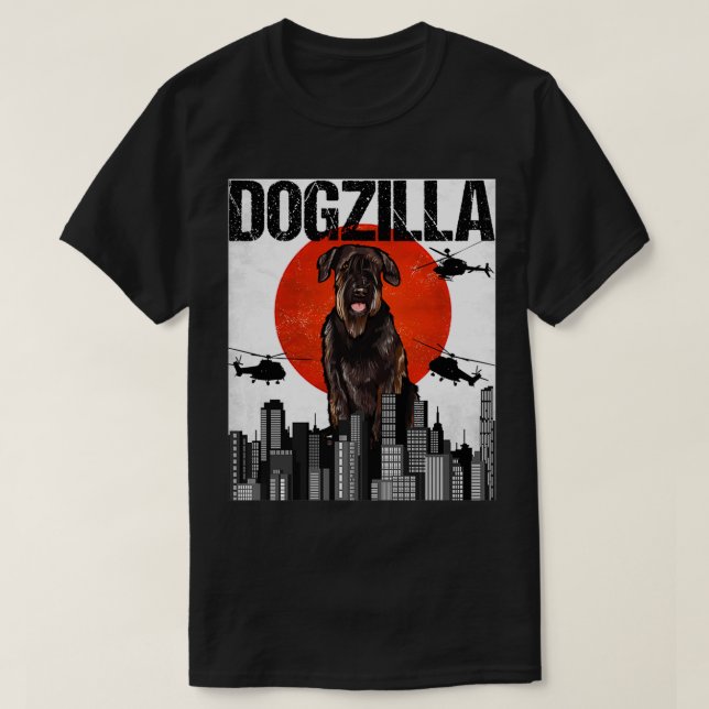 Camiseta Gracioso gigante japonés Dogzilla Schnauzer Pu (Diseño del anverso)
