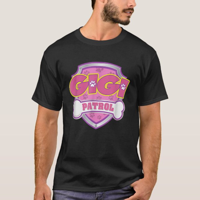 Camiseta Gracioso Gigi Patrol Perro Mamá Papá Para Hombres  (Anverso)