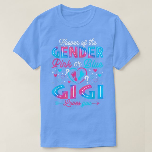 Camiseta Gracioso Gigi Rosa O Azul Te Ama El Género Revelar (Diseño del anverso)