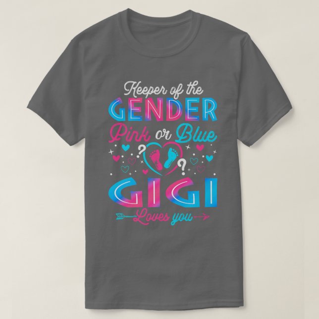 Camiseta Gracioso Gigi Rosa O Azul Te Ama El Género Revelar (Diseño del anverso)