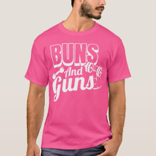 Camiseta Gracioso Gimnasio Buns And Guns