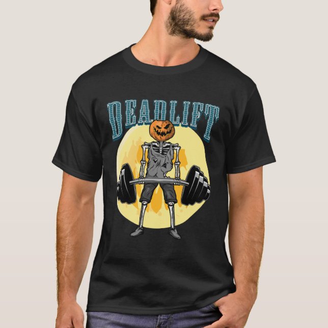 Camiseta Gracioso Gimnasio Deadlift Skeleton Weight Pullove (Anverso)