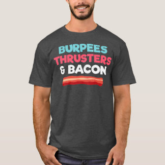 Camiseta Gracioso Gimnasio Entrenador Burpés Y Bacon