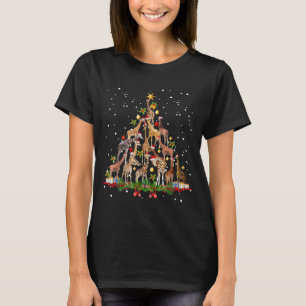Camiseta Gracioso Giraffe Navidad Árbol de adorno decoraci