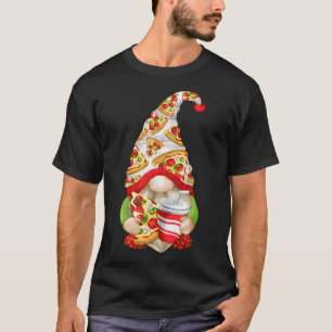 Camiseta Gracioso Gnome De Amante Pizza Para Mujeres Con Pi