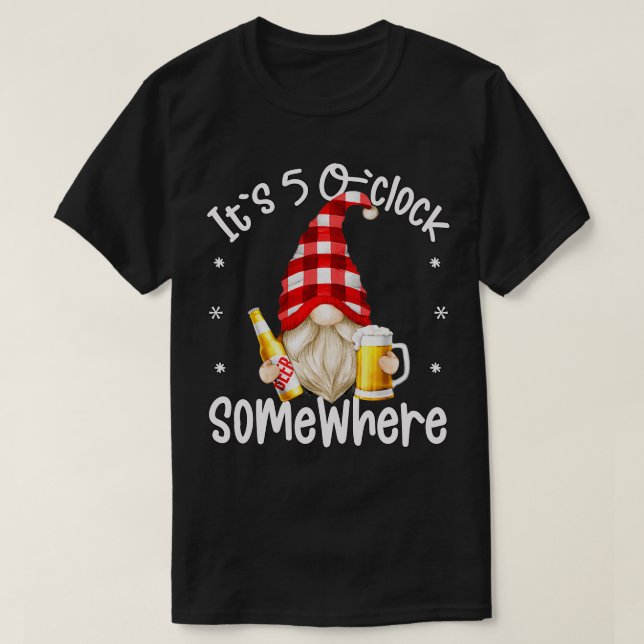 Camiseta Gracioso Gnome De Borracho Para La Cerveza Lover S (Diseño del anverso)