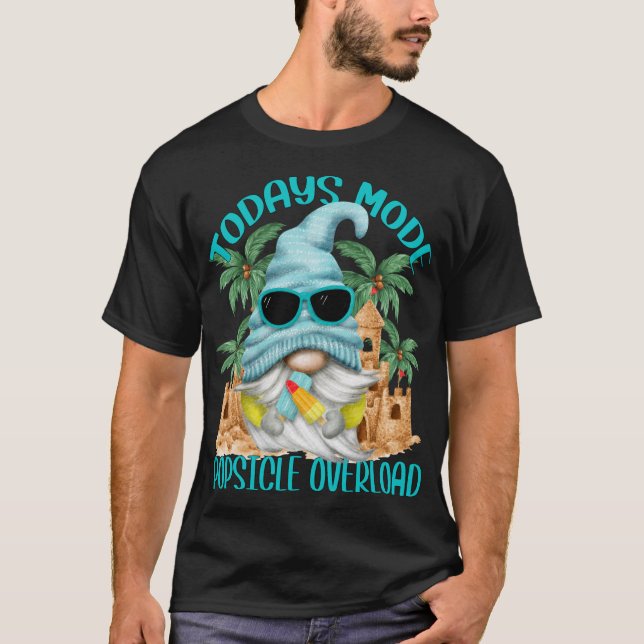 Camiseta Gracioso Gnome De Verano De Popsicle Bajo Palmeras (Anverso)