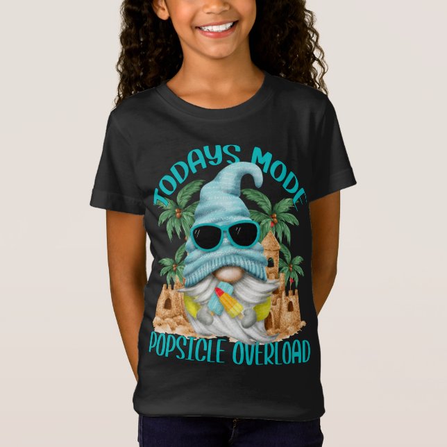 Camiseta Gracioso Gnome De Verano De Popsicle Bajo Palmeras (Anverso)