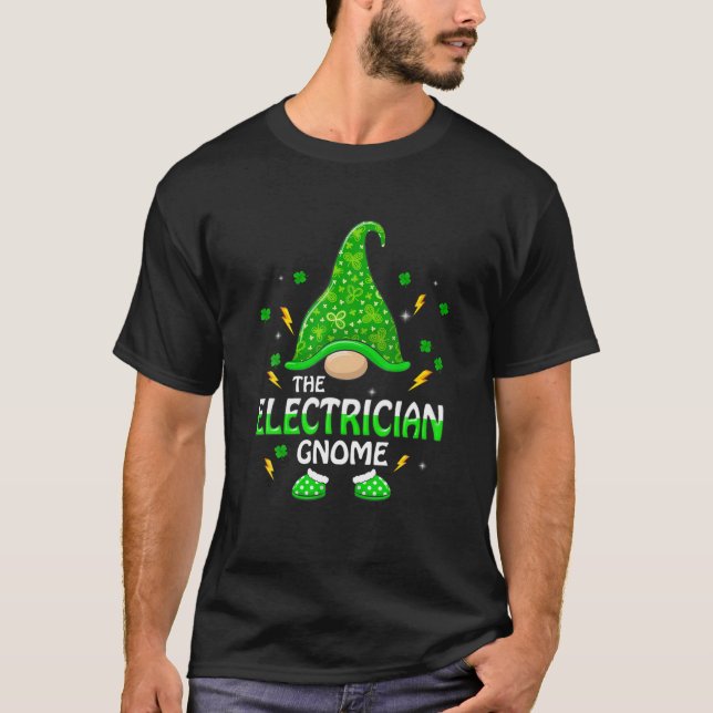 Camiseta Gracioso Gnome Lineman St Patricks Da (Anverso)