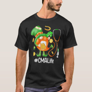 Camiseta Gracioso Gnome Stethoscope Cma Life Beer St Patric
