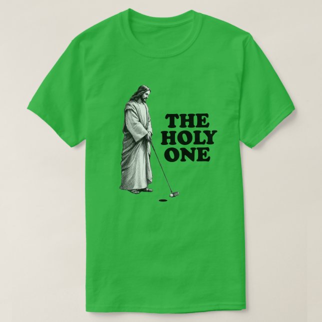 Camiseta Gracioso Golf Jesus El Santo (Diseño del anverso)