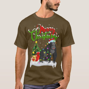 Camiseta Gracioso Gorila Animal Lover Xmas Lighting Gorilla