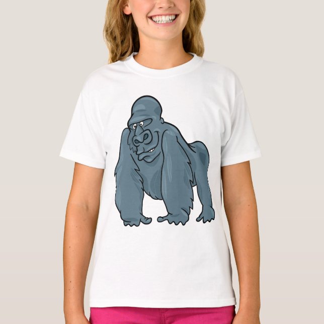 Camiseta Gracioso Gorilla Guay Blue Ape Animal Design (Anverso)