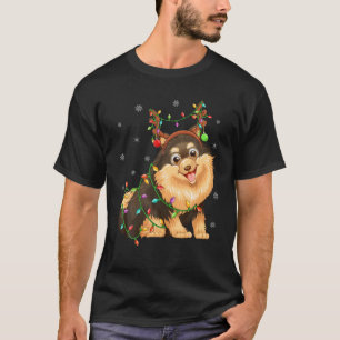 Camiseta Gracioso Gorra de renos Pomeranian Dog Ch