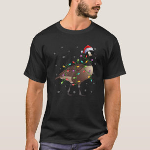 Camiseta Gracioso Gose Bird Xmas Iluminando Santa Hat Goose
