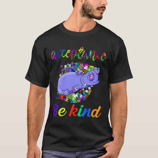 Camiseta Gracioso Gracioso Autismo Hippo Sensibilización A  (Anverso)