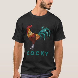 Camiseta Gracioso gráfico de color de gallo de pollo sarcás