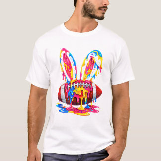 Camiseta Gracioso gráfico de conejito de Pascua con orejas