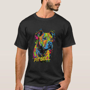 Camiseta Gracioso Grafiti Mural de American Pit Bull Terrie