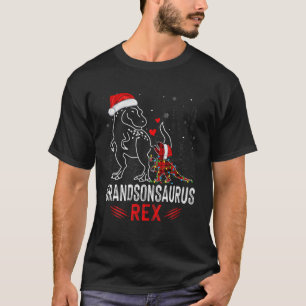 Camiseta Gracioso Grandsonsaurus Rex Dinosaur Red Plaid Chr