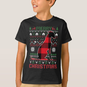Camiseta Gracioso Greyhound Ugly Navidades Red Plad Luce Sw