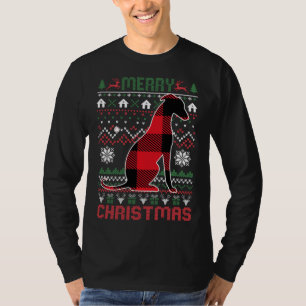 Camiseta Gracioso Greyhound Ugly Navidades Red Plad Luce Sw