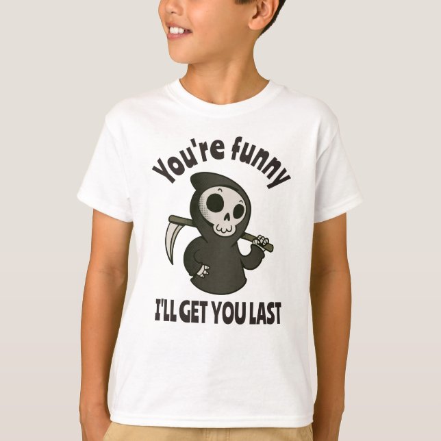 Camiseta Gracioso Grim Reaper Skeleton Halloween (Anverso)