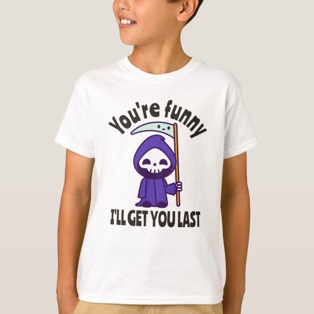 Camiseta Gracioso Grim Reaper Skeleton Halloween (Anverso)