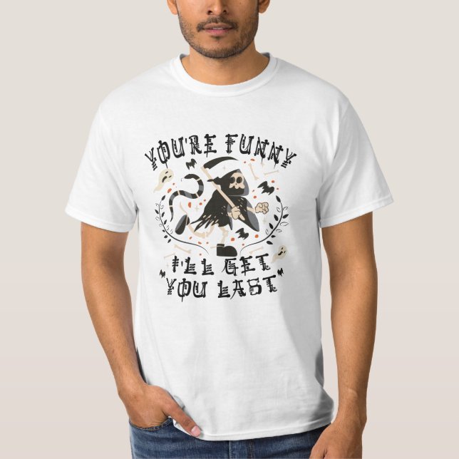 Camiseta Gracioso Grim Reaper Skeleton Halloween (Anverso)