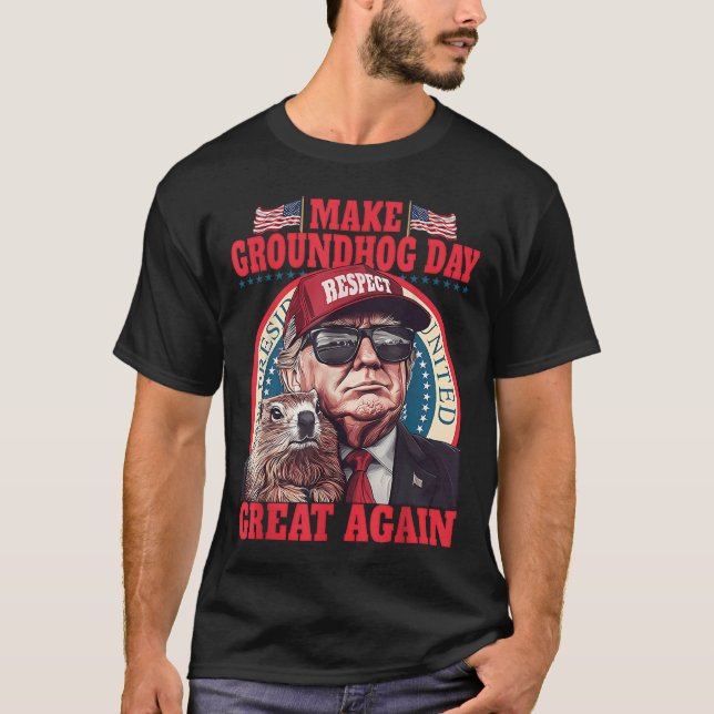 Camiseta Gracioso Groundhog Que El Día De La Groundhog Vuel (Anverso)