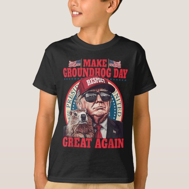 Camiseta Gracioso Groundhog Que El Día De La Groundhog Vuel (Anverso)