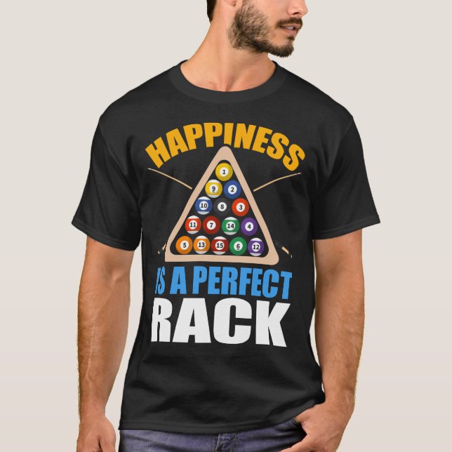 Camiseta Gracioso grupo de humor para rack Billiards (Anverso)