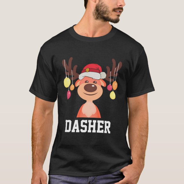 Camiseta Gracioso grupo de Navidades de Santa Reindeer Dash (Anverso)