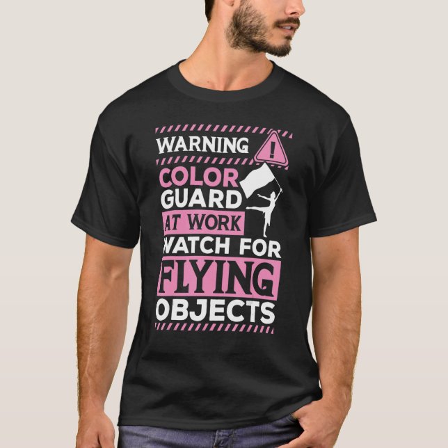 Camiseta Gracioso Guardias de Color Aviso Flying Object Fla (Anverso)