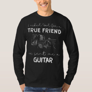 Camiseta Gracioso Guitar Tee: Gods True Friend Gift