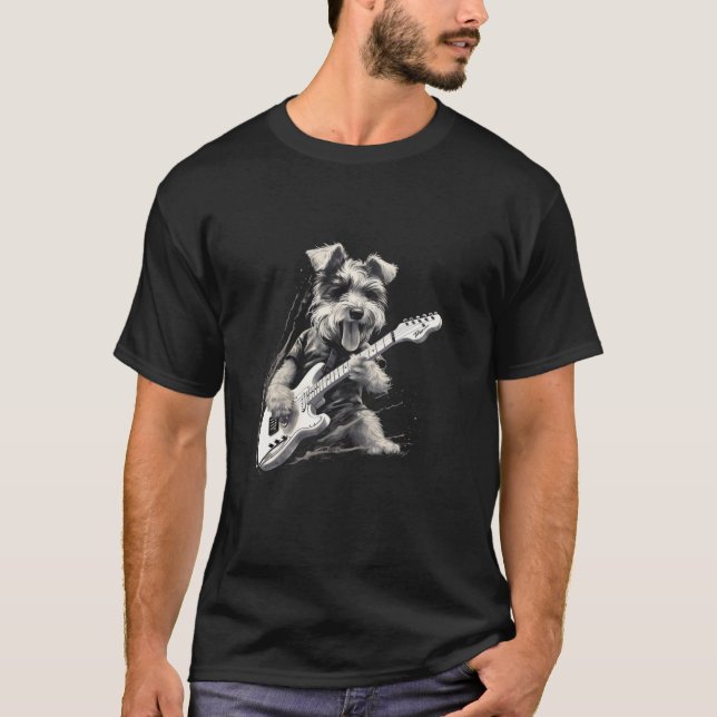 Camiseta Gracioso Guitarista Guitariano de Guitarra Schnauz (Anverso)