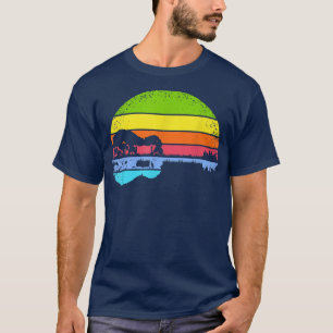 Camiseta Gracioso Guitarra Retro Lago Sunset Guitariano Mús