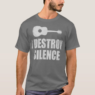 Camiseta Gracioso guitarrista destruyo guitarra silenciosa