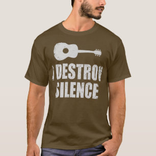 Camiseta Gracioso guitarrista destruyo guitarra silenciosa 