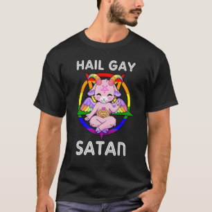 Camiseta Gracioso Hail Gay Satan Gótico LGBT Gay Pride Baph