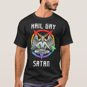 Camiseta Gracioso Hail Gay Satan Gótico LGBT Gay Pride Baph