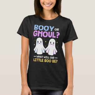 Camiseta Gracioso Halloween Baby Shower Booy O Ghoul Gender