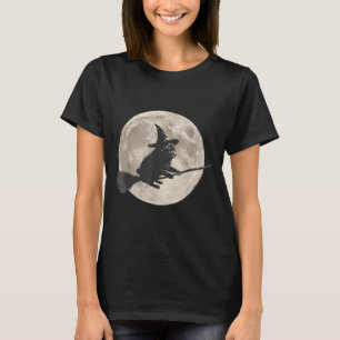 Camiseta Gracioso Halloween Bruja Pug Moon Trick or Trek So